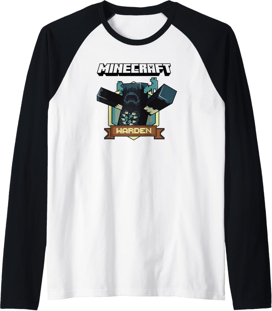 Minecraft Sculk Shriekers Hostile Mob Warden Badge Raglan