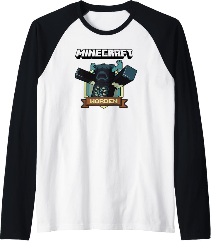Minecraft Sculk Shriekers Hostile Mob Warden Badge Raglan