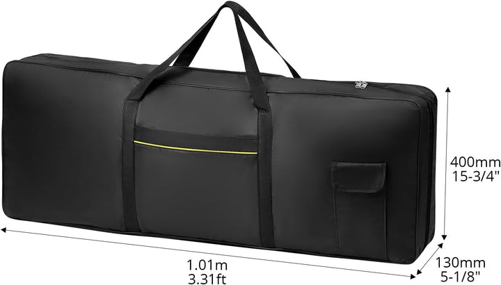 QWORK® Keyboard Tasche für 61 Tasten, 600D Oxford 100 x 39 x 13 cm Piano Keyboardtasche Tragbar mit