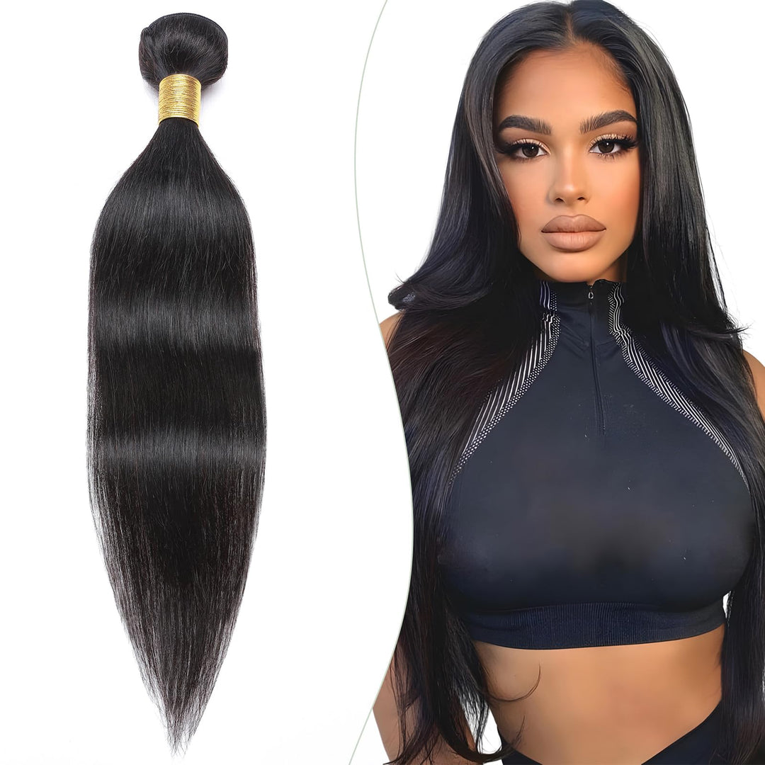 Elailite Haartressen Echthaar Sew in Bündel Hair Extensions Tressen Haarverlängerungen Brasilianisch