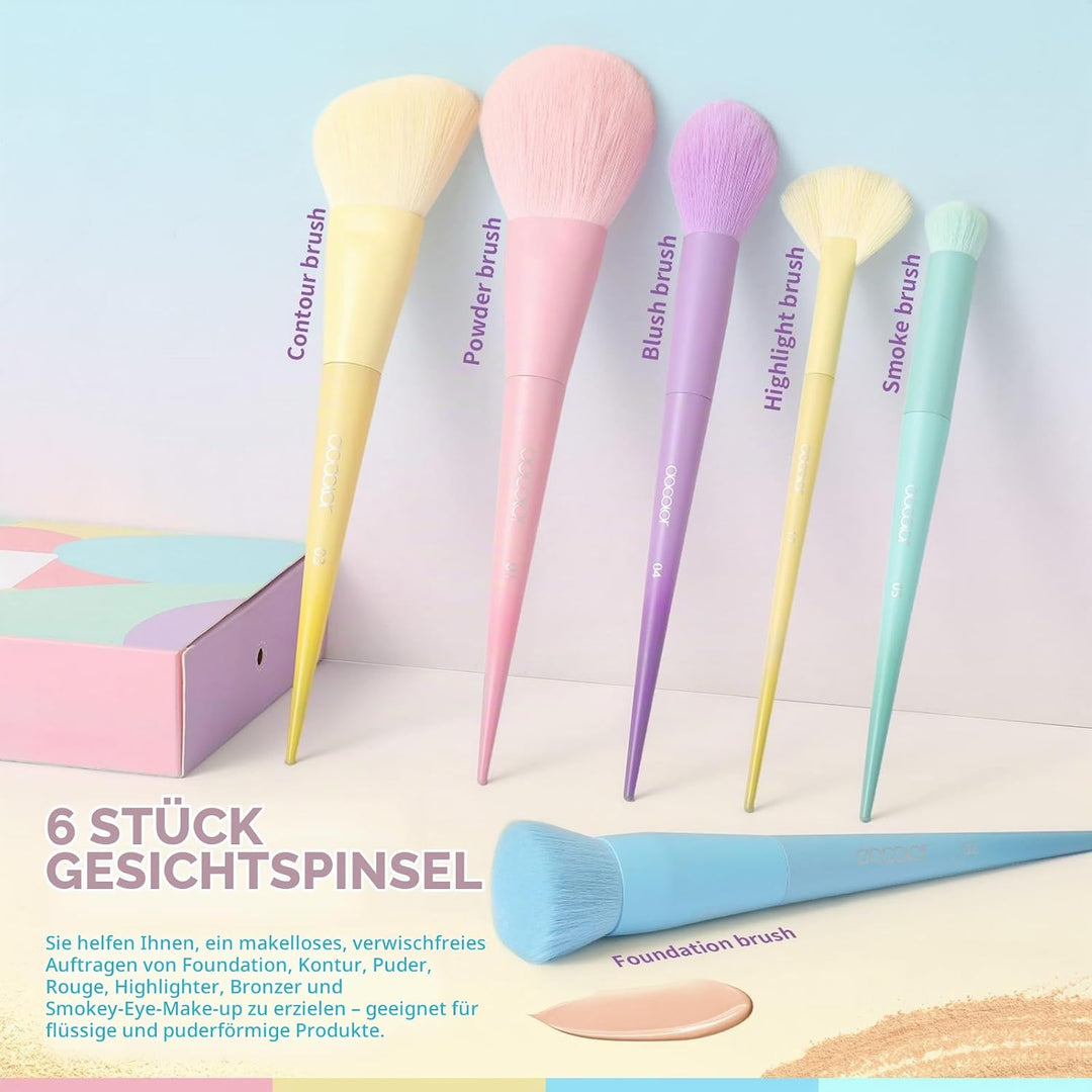 Pinselset Makeup Docolor 17 Stück Make up Pinsel Set Rosa Schminkpinsel Set Enthält Lidschattenpinse
