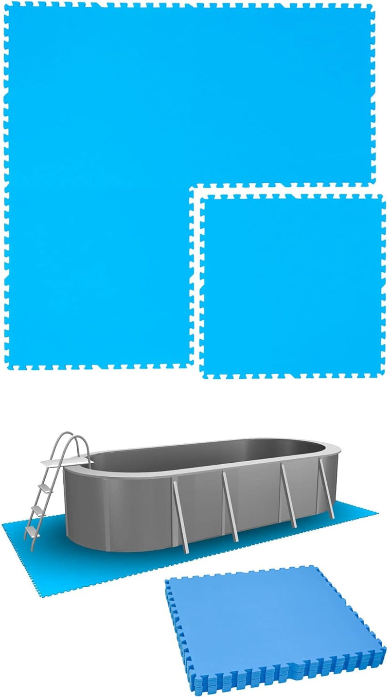 EYEPOWER 5,1 m² Poolunterlage - 8 Eva Matten 81x81 - Outdoor Pool Unterlage - Unterlegmatten Set 160