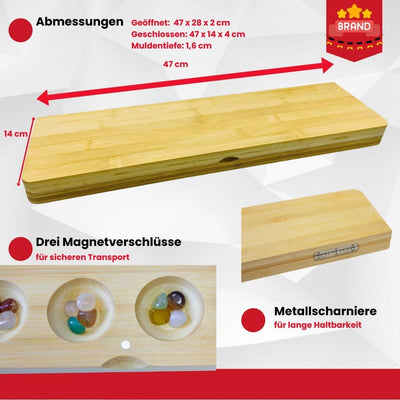 GICO Steinchenspiel Hus Bao gross aus Holz mit Edelsteinen. Das Strategiespiel für Jung und Alt beka