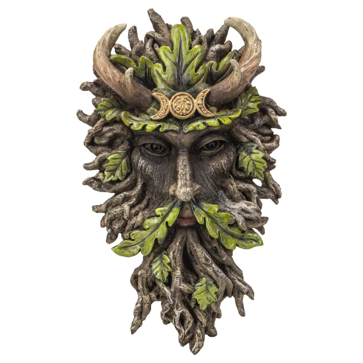 Pacific Giftware Wandrelief Greenman Gehörnter Gott Dreifach-Mond Wandskulptur