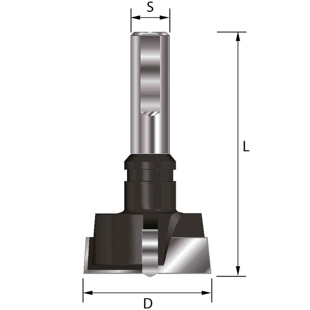ENT 21290 Zylinderkopfbohrer mit Spannfläche HW, Schaft (S) 10 mm, Durchmesser (D) 15 mm, L 57 mm, L
