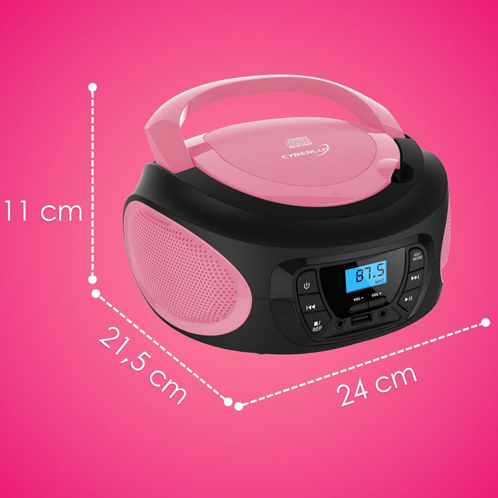 Tragbarer CD-Player | CD/CD-R | USB | FM Radio | AUX-In | Kopfhöreranschluss | Kinder Radio | Boombo
