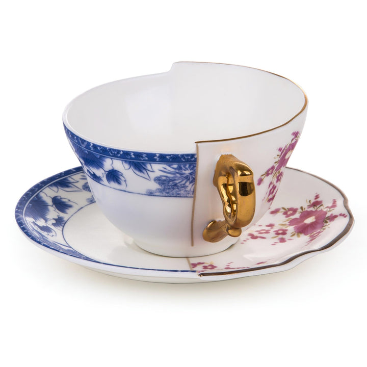 SELETTI Teetasse mit Untertasse aus Porzellan Hybrid-Zenobia