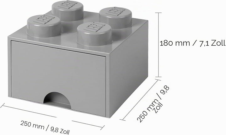 LEGO 4005 Brick 4 Knöpfe, 1 Schublade, stapelbar Aufbewahrungsbox, 4,7 l, grau, Plastik, Legion/M. S