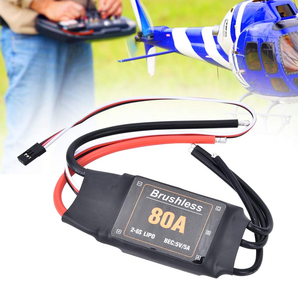 RC ESC, 80A Brushless ESC Elektronischer Drehzahlregler Batterie Niederspannungsschutz 2-6S