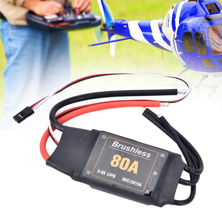 RC ESC, 80A Brushless ESC Elektronischer Drehzahlregler Batterie Niederspannungsschutz 2-6S