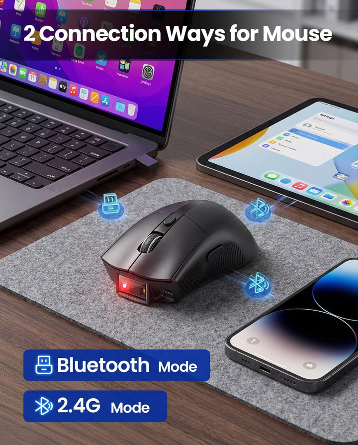 Eyoyo Wireless Mouse Barcode Scanner: 2-in-1 Bluetooth QR-Code-Scanner und Maus-Kombination mit 1200