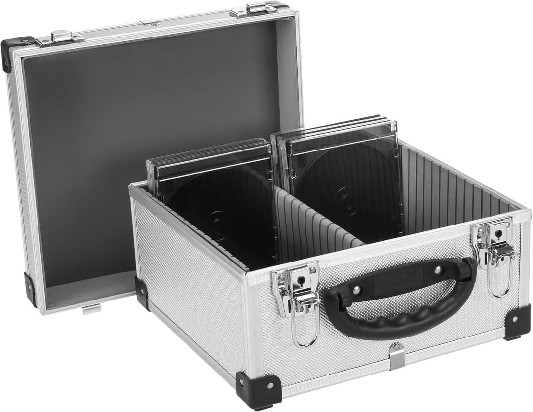 CD Koffer für 40 Standard CD Cases - 29,5 x 29 x 18,5 cm - Silber 40 CD's silber, 40 CD's silber