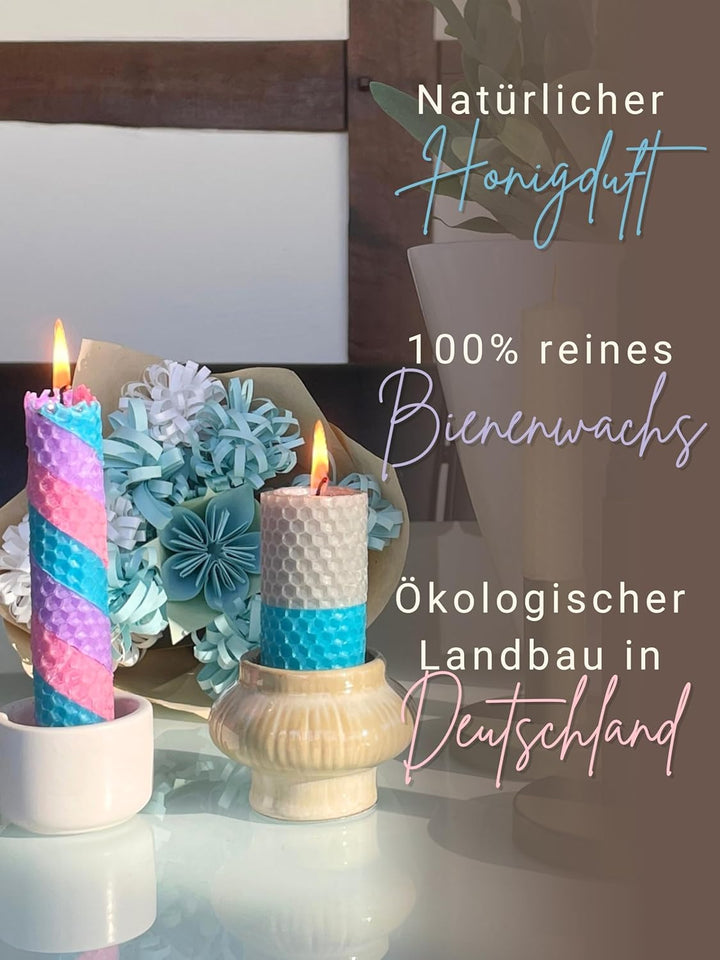 Wachsmann 20 Bienenwachsplatten aus Deutschland, buntes Set "Farbenzauber", Wachsplatten 20 x 15 cm,