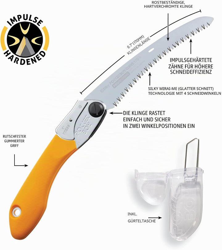 Silky Professional Series PocketBoy Klappsäge, gebogen, 170 mm, grosse Zähne (726-17) 170mm, 170mm