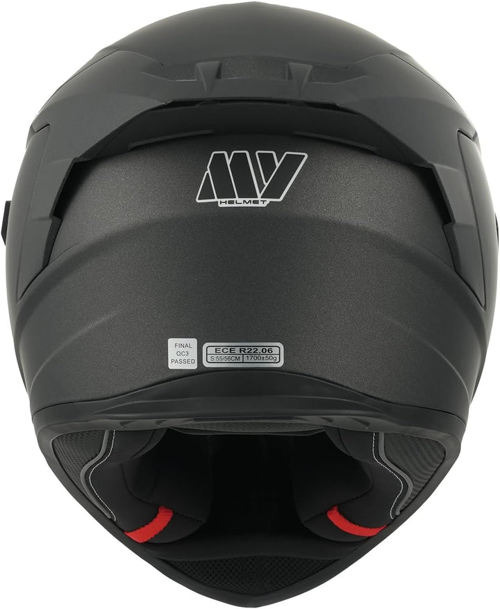 MY Motorrad Integralhelm Vollvisierhelm Mopedhelm mit Sonnenblende für Damen Herren,ECE 22.06 Genehm