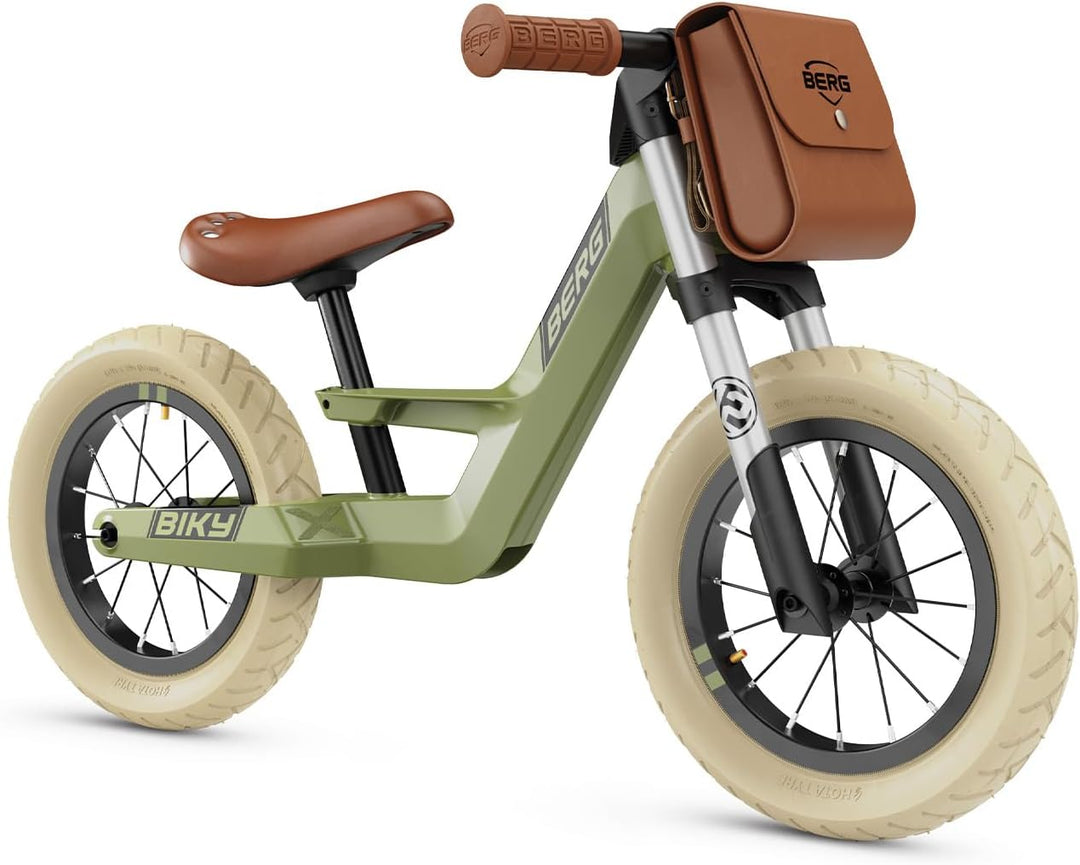 BERG Biky Retro Green Laufrad, 12'' Kinderfahrrad, Für Kinder von 2 bis 5 Jahre, Retro Grün, Green