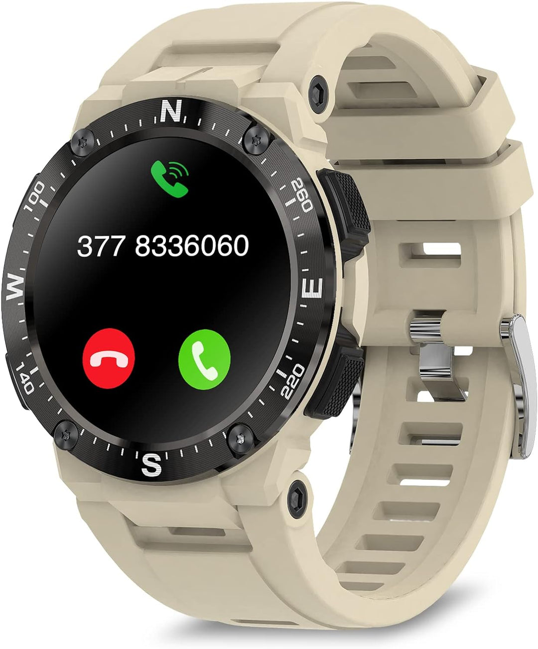 Bebinca Smartwatch Herren Sport 1.3" Freisprechanrufe tätigen und empfangen Bluetooth Mikrofon, Musi