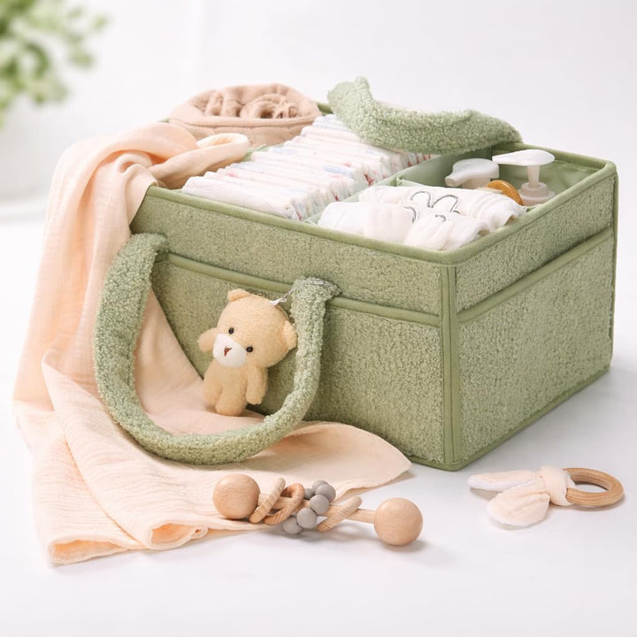 Baby-Windel-Caddy Organizer für Wickeltisch, Baby-Aufbewahrungskorb für Windeln und Feuchttücher, Ge