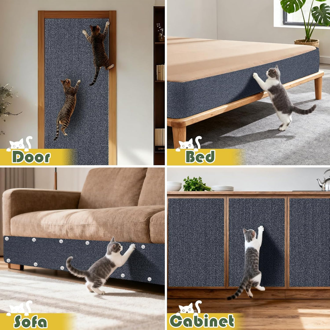 Kratzmatte Selbstklebend 60x200 cm, Selbstklebende Kratzschutzmatte Kratzteppich Katze Kratzschutz f