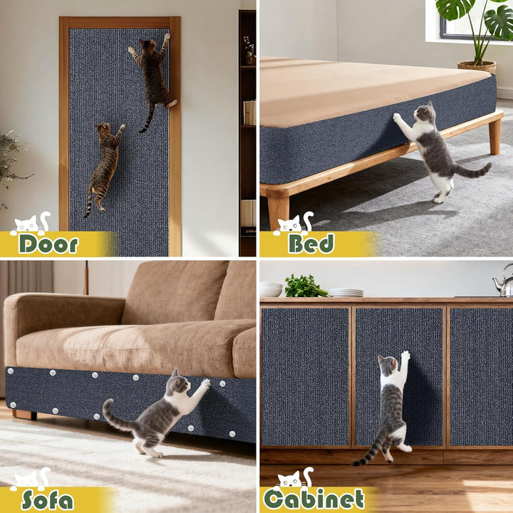 Kratzmatte Selbstklebend 60x200 cm, Selbstklebende Kratzschutzmatte Kratzteppich Katze Kratzschutz f
