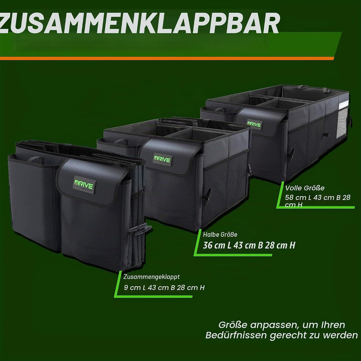 Drive Auto Products Kofferraum Organizer - Praktische Kofferraumtasche mit Fächern - Einkaufskorb, A