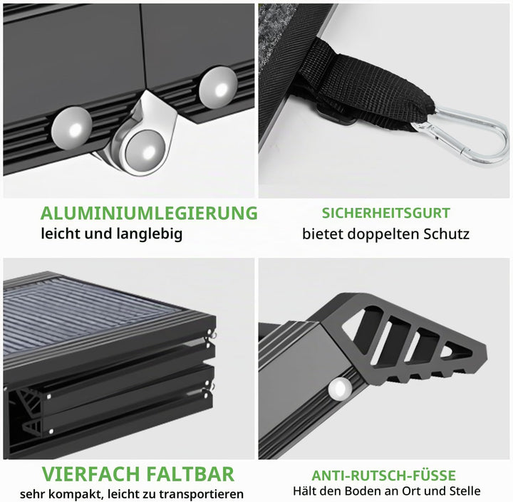 Hunderampe Auto Klappbar Extra Lang 180 cm Hundetreppe Auto mit Rutschfester Teppichoberfläche für K