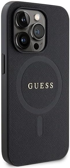 GUESS GUHMP15LPSAHMCK Hülle für iPhone 15 Pro 6.1" Schwarz hardcase Saffiano