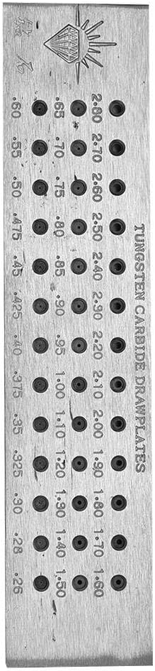 Salmue Schmuckdraht Drawplate, 4 Arten Löcher rundes Gold Silberdrahtziehbrett Kohlenstoffstahl Draw