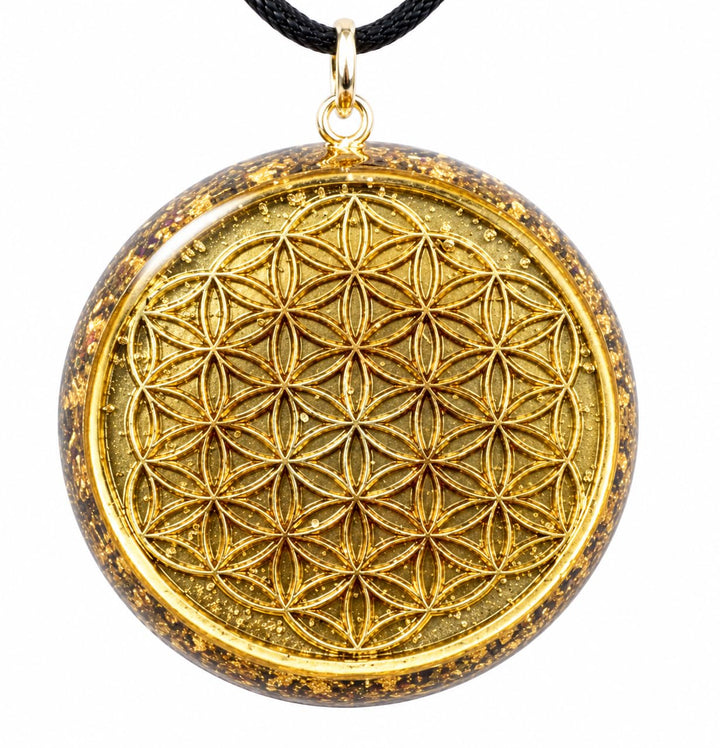 Panotophia Orpanit® Orgonit Amulett Exclusive „Blume des Lebens“ I 100% echter Orgonit I Schutz gege