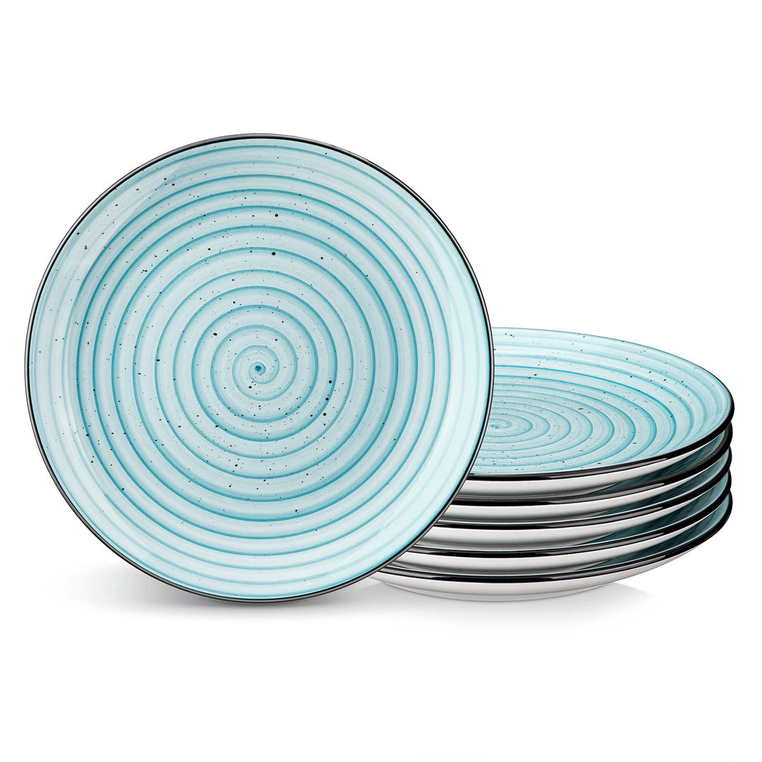 vancasso Salatteller 6er Set, bonbon Dessertteller aus Steingut, geeignet für Mikrowellen und Spülma