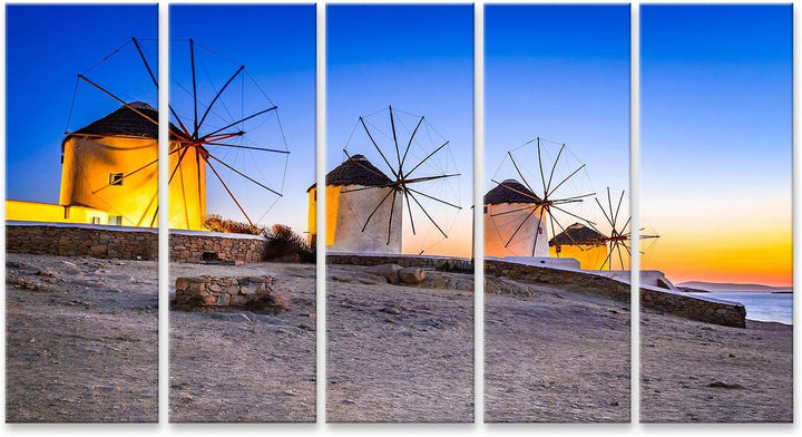 islandburner Bild auf Leinwand Mykonos Kato Mili Windmühle Griechenland Bilder Wandbilder Poster Lei