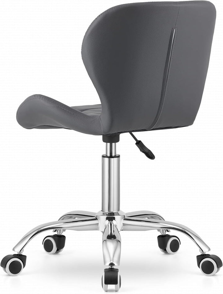 NMK HOME Drehstuhl mit Rollen - Höhenverstellbar Polsterstuhl - Home Office Samt Stuhl mit Geometris