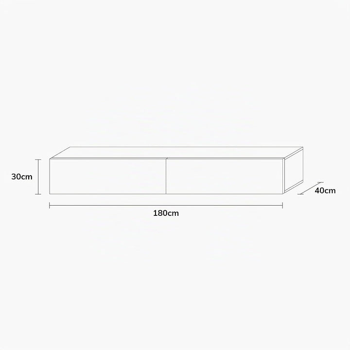 Wuun® TV Lowboard I 100cm-280cmI TV Board hängend Hängeschrank Wohnwand/Somero/Eiche 160 Eiche, 160