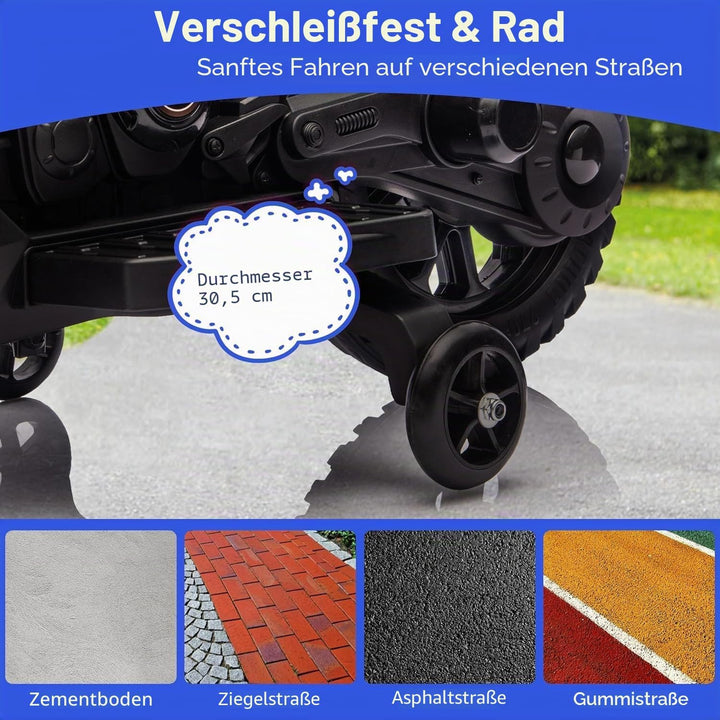 6V Elektro Motorrad Kinder, Kindermotorrad Mit 3 Geschwindigkeiten, Stützrädern, Max 6 Km/h, Bis Zu