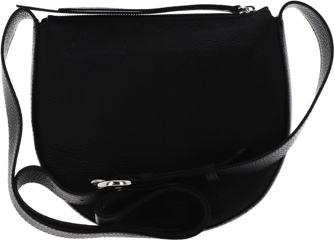 Abro Leather Kaleido Lulu Crossbody Bag Small Black/Nickel