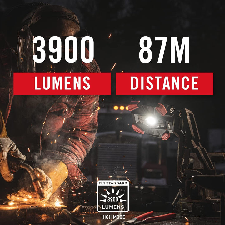 Coast CL40R 3900 Lumen wiederaufladbare Dual Power drehbare LED-Aluminium-Klemmleuchte mit Weitwinke