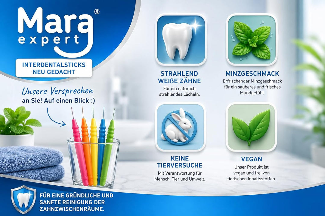 Interdentalbürsten – Bürsten für Zahnzwischenräume von MARA EXPERT | 0,5 mm ISO 2 fein | 6x32Interde