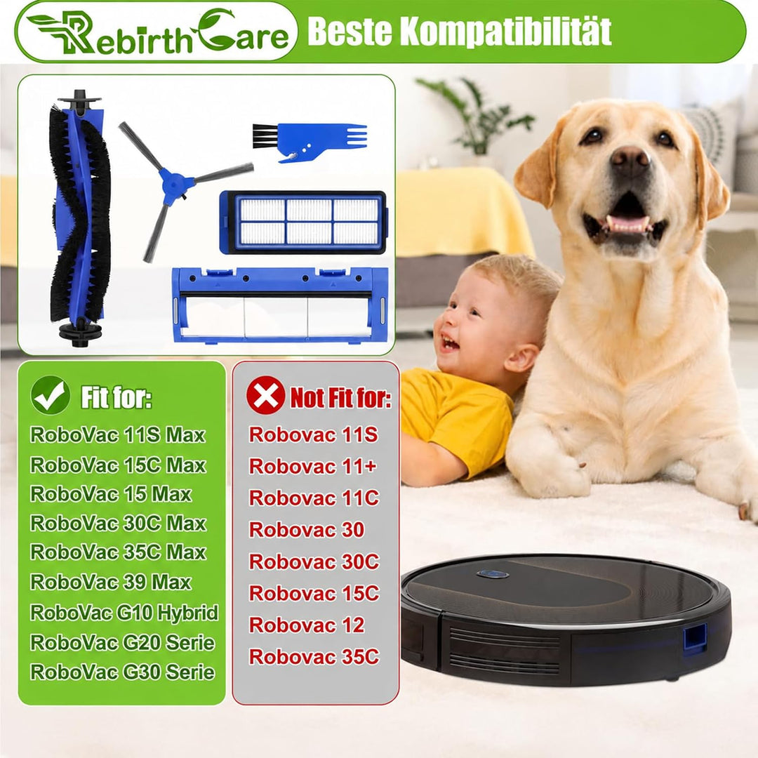 Rebirthcare Zubehör für Eufy für RoboVac 11S Max 15C Max G10 Hybrid G20 G30 Hybrid 30C Max 35C Max 3
