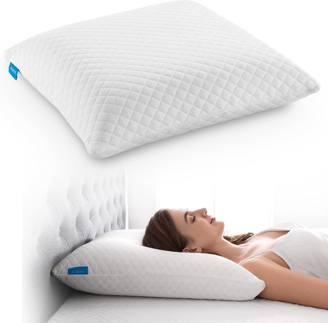 NOFFA Memory Foam Kopfkissen, Weich Viscoelastisches Couchkissen, Grosses Sofa Kissen (56 x 56 cm),