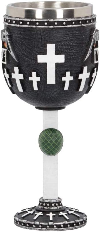 Nemesis Now B4682N9 Metalla-Master of Puppets Kelch, 18 cm, Kunstharz mit Edelstahleinsatz, Schwarz,
