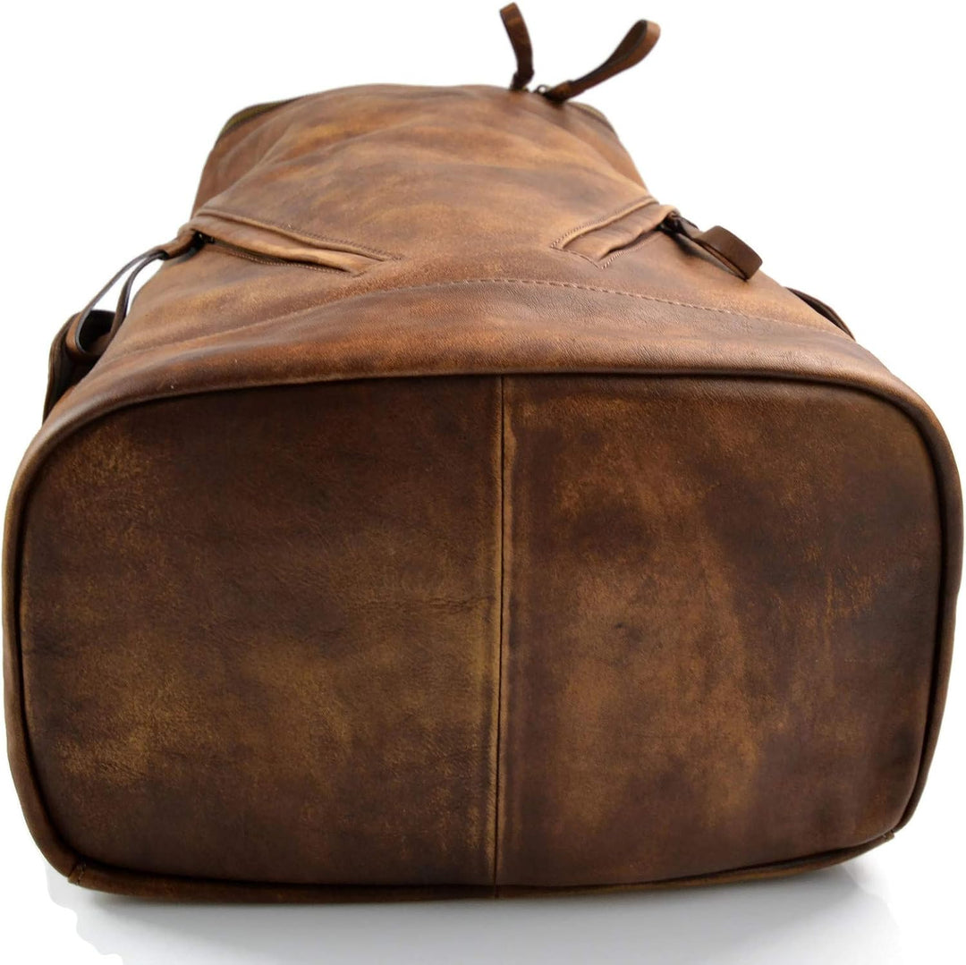 Leder rucksack braun gewaschen leder rucksack damen herren reisetasche kalbsleder rucksack vintage l
