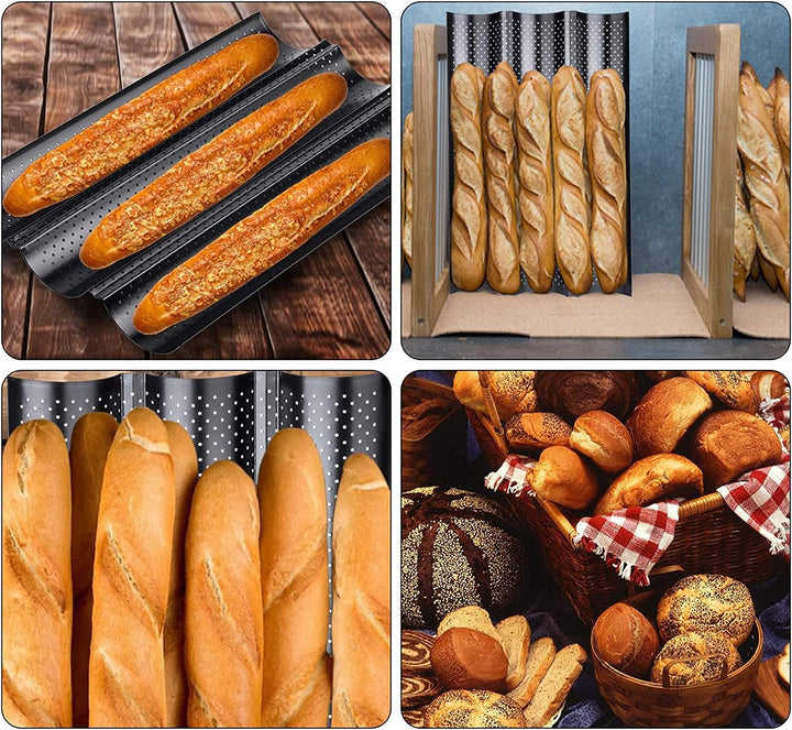 Baguette Backform, Brot Backen Zubehör, Backformen, Baguette-Backblech mit Antihaftbeschichtung für