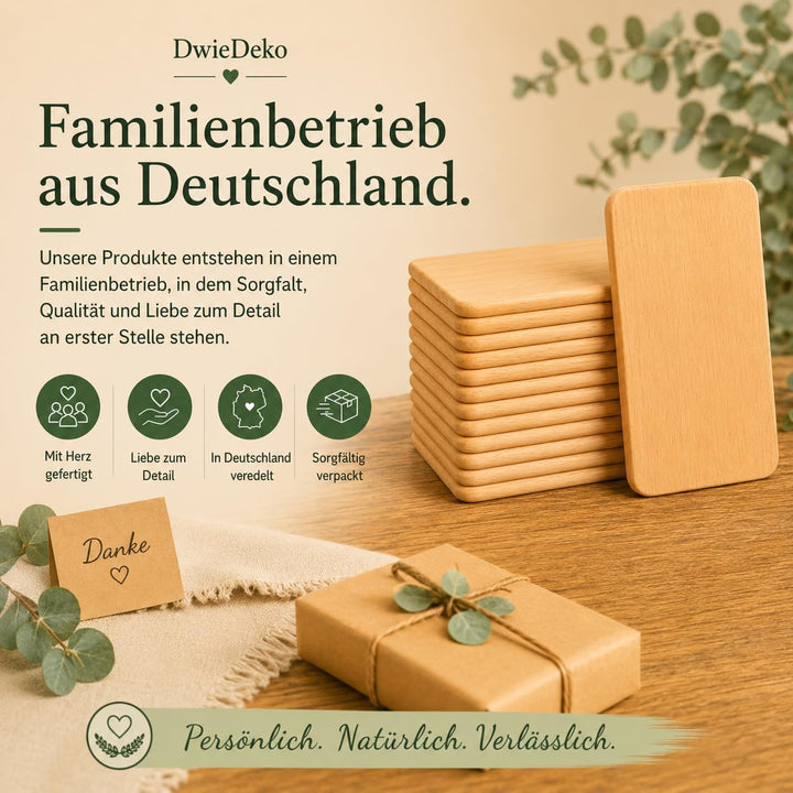 Frühstücksbrettchen 5er Set Holz | Buche Natur unbehandelt | Brotzeitbrett für Küche, Küchenutensili