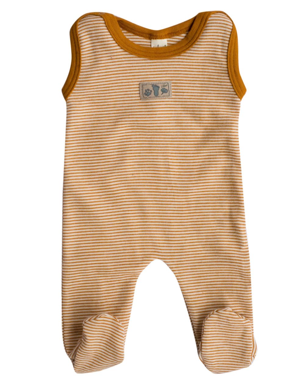 Lilano, Merino Strampler mit Fuss, 70% Wolle (kbT), 30% Seide, 210 gr./m² Curry/Natur 56, Curry/Natu