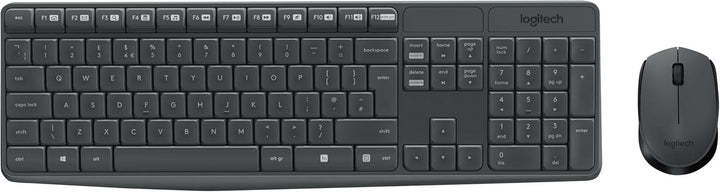 Logitech MK235 Kabelloses Set mit Tastatur und Maus für Windows, US QWERTY-Layout - Grau