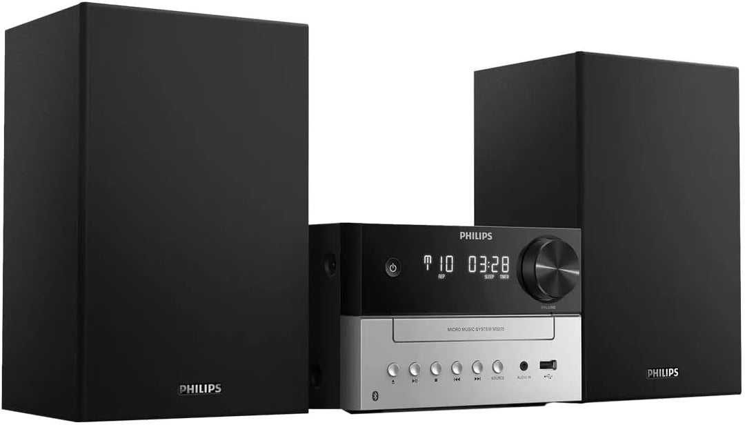 Philips M3205/12 Mini Stereoanlage mit CD und Bluetooth (UKW Radio, USB, MP3-CD, USB-Anschluss zum L