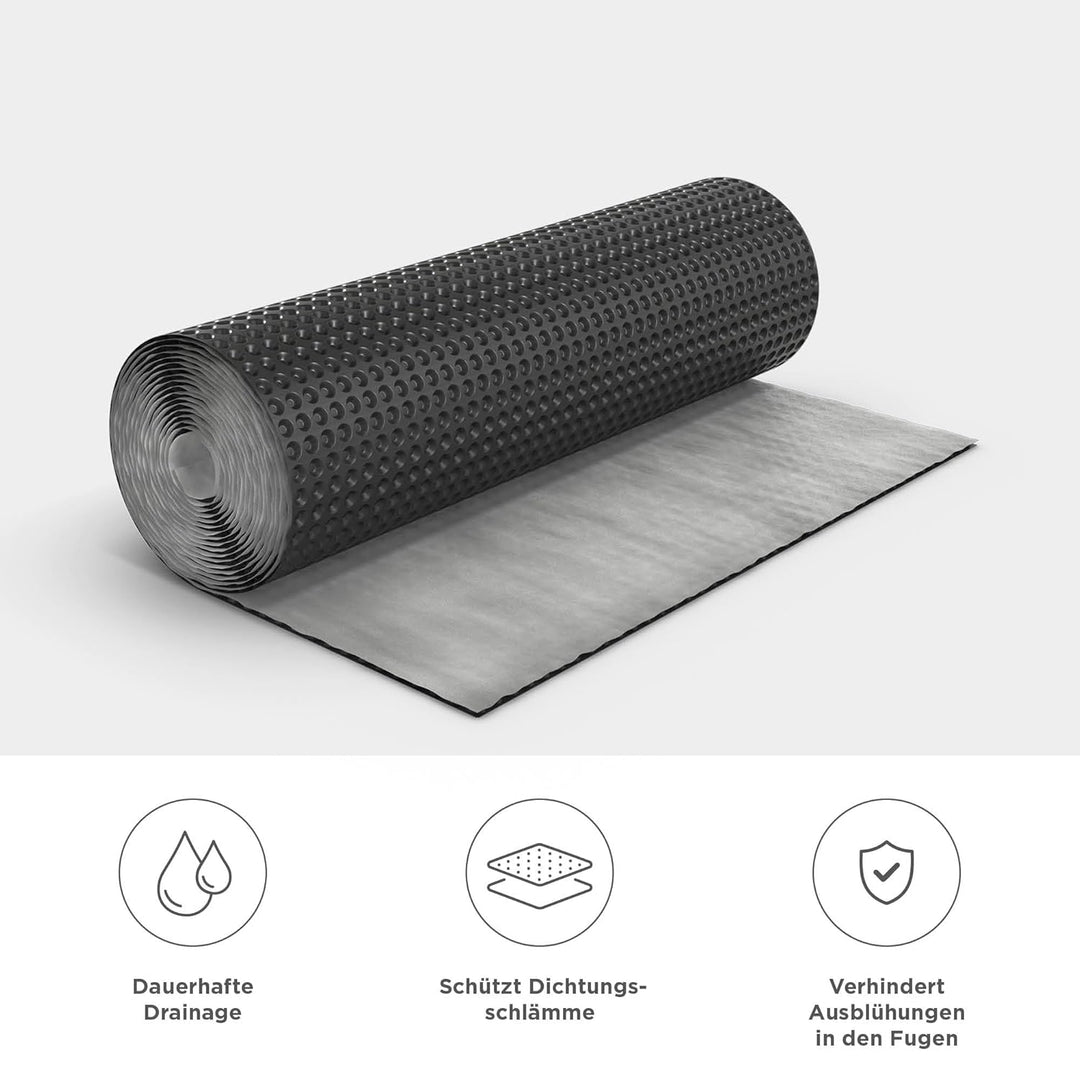 blizz-z protect drain Noppenbahn mit Vlies schwarz 1 m x 15 m (700 g/m²) 1 Rolle | Drainagebahn, Ent