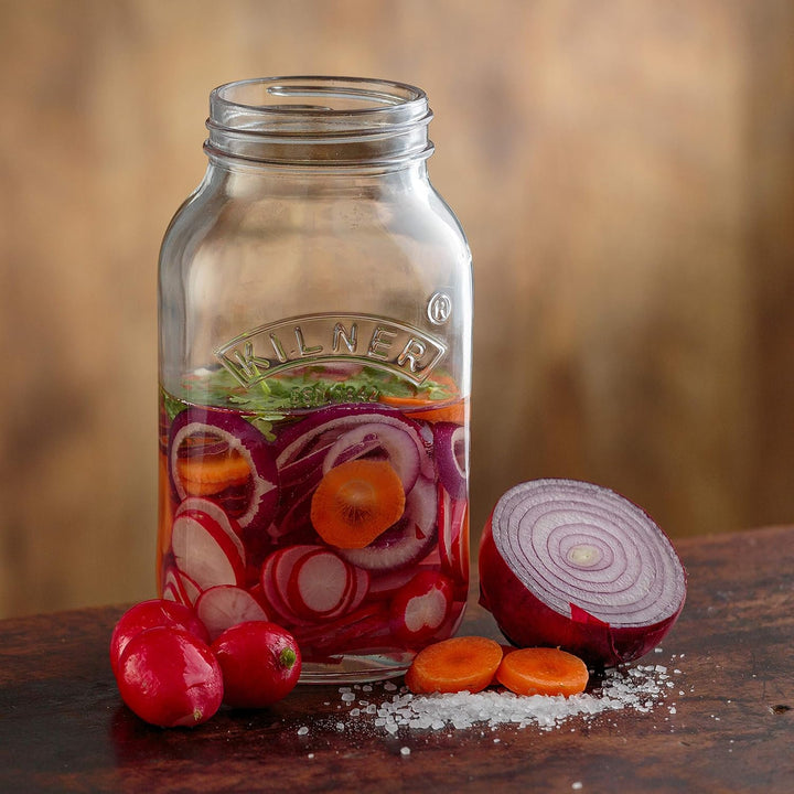 Kilner Fermentier Set, 2 Gläser á 1 Liter Fermentierglas, Transparent, 10 x 10 x 18 cm 2 x 1 Liter S