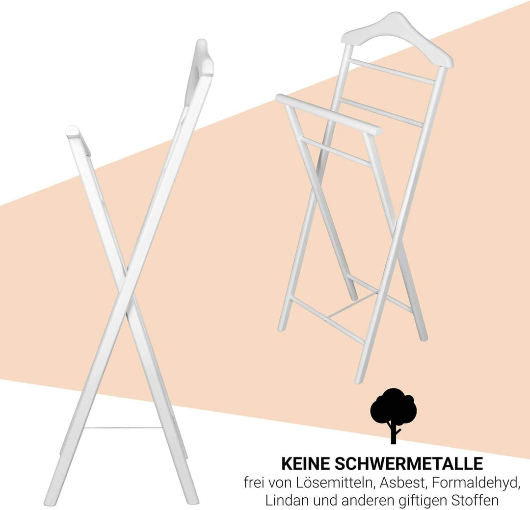2x Herrendiener Kleiderbutler Kleiderständer Stummer Diener aus Holz klappbar und leicht (Nussbaum)