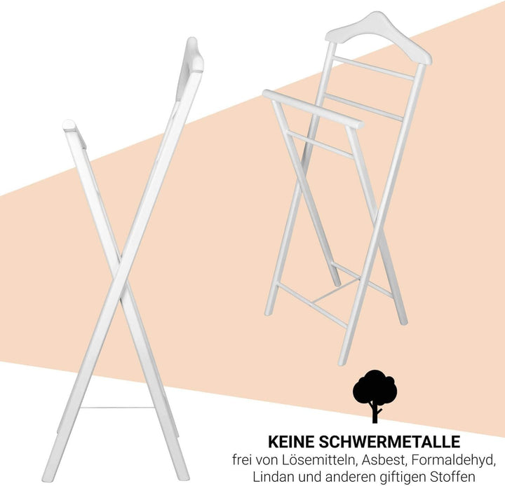 2x Herrendiener Kleiderbutler Kleiderständer Stummer Diener aus Holz klappbar und leicht (Nussbaum)